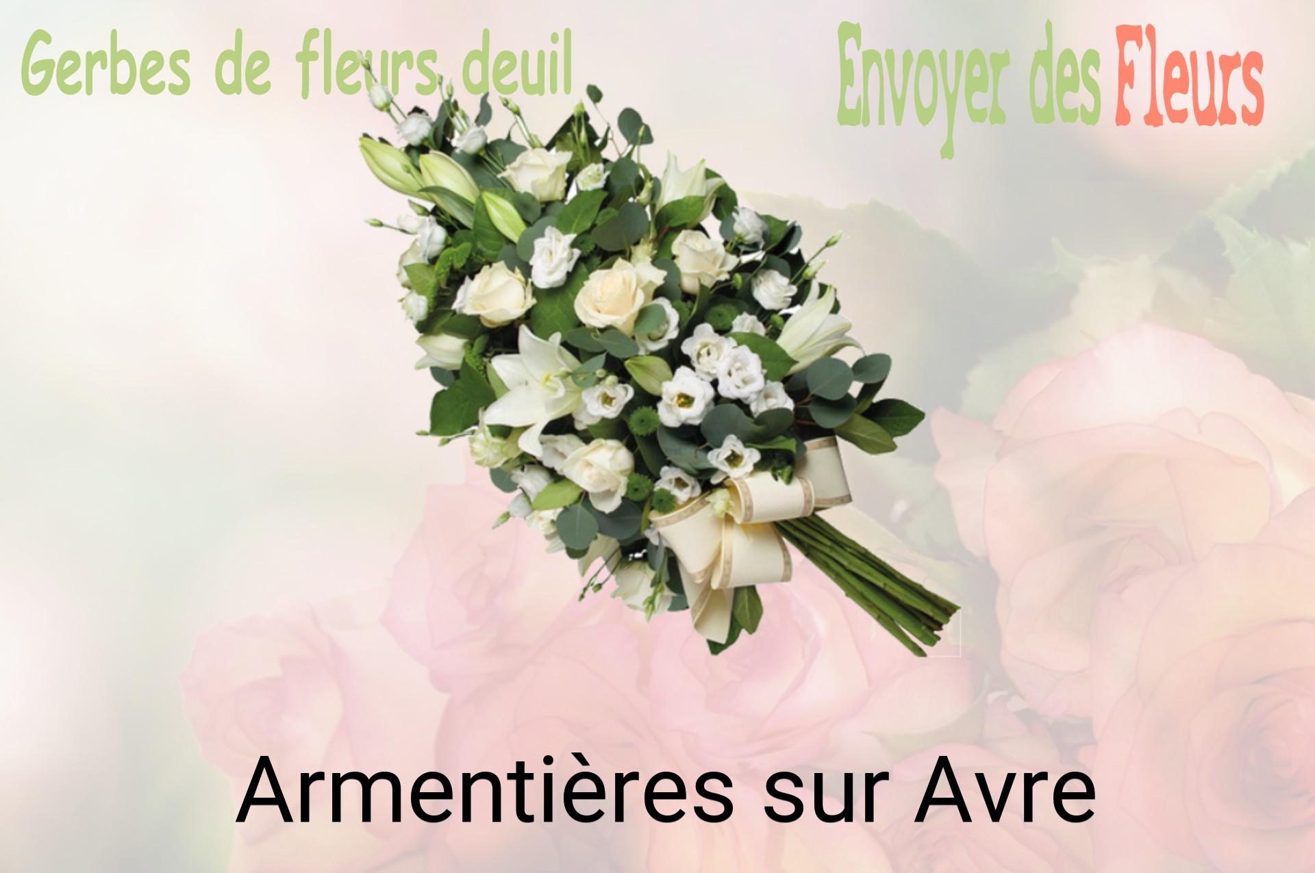 Gerbe de fleurs de deuil livrée à Armentières-sur-Avre